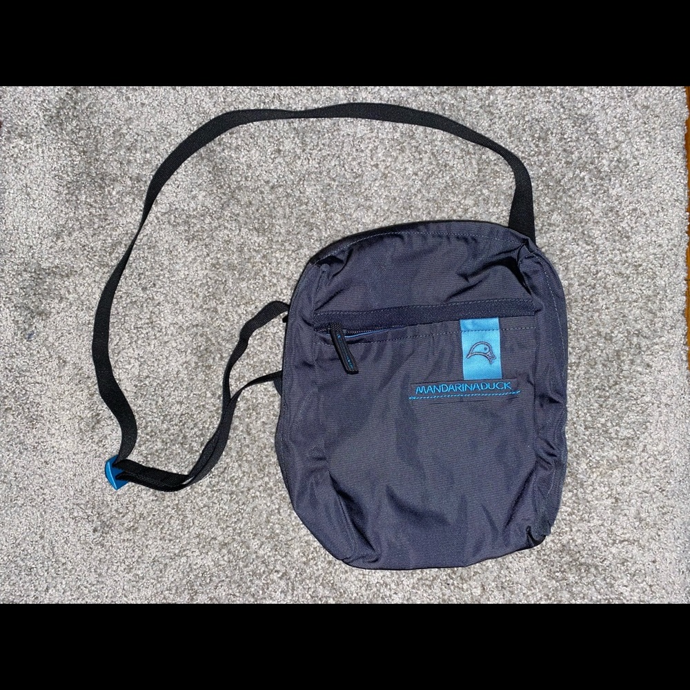 Mandarina Duck canvas dark grey crossbody bag
